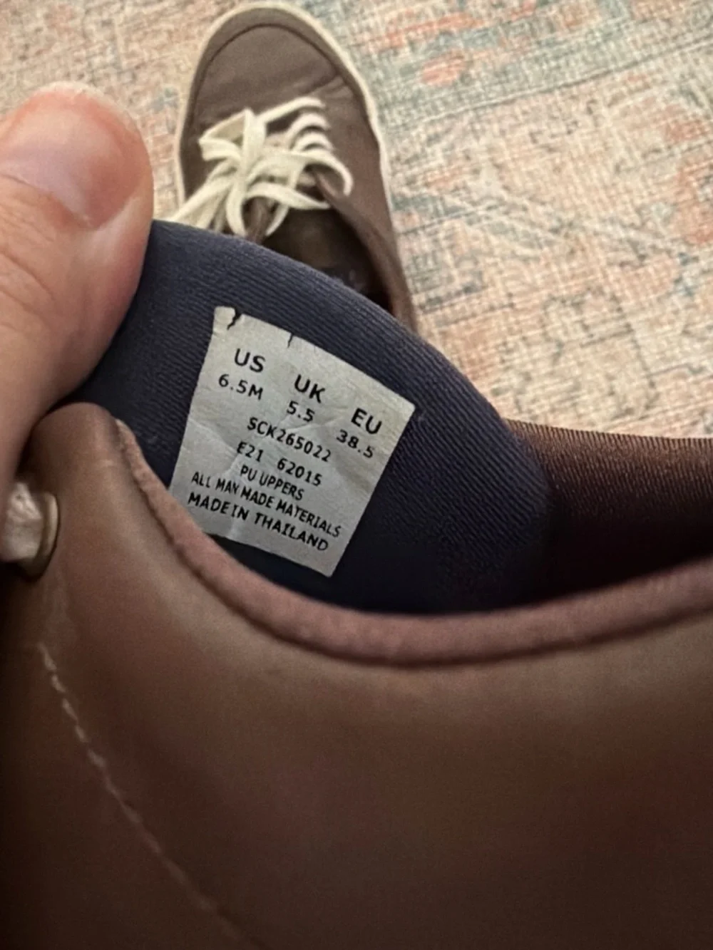 Sperry Men's Brown Leather Lace-Up Sneakers with White Laces